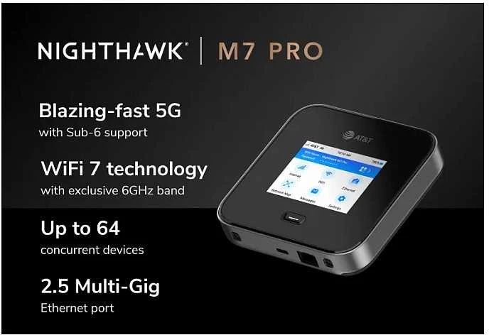Maršrutizatorius „Netgear MR7450-100EUS“ 5G belaidis stotelė, 7 colių