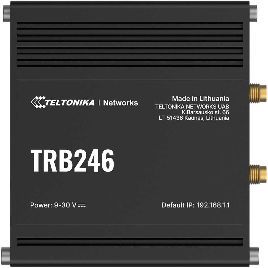 Maršrutizatorius Teltonika | Pramoninis 4G daiktų interneto šliuzas | TRB246 | 10/100 Mbit/s | Ethernet LAN (RJ-45) jungtys 1 | Tinklo palaikymas: ne | MU-MiMO: ne | 4G