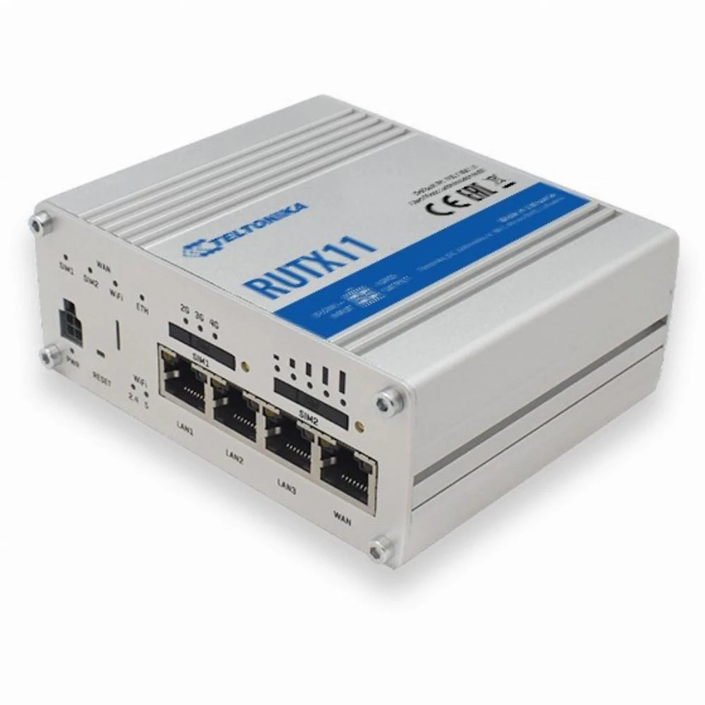 Šakotuvas Maršrutizatorius belaidis Teltonika RUTX11000000 (3G/4G/LTE SIM, 3G/4G/LTE USB, 2,4 GHz, 5 GHz)