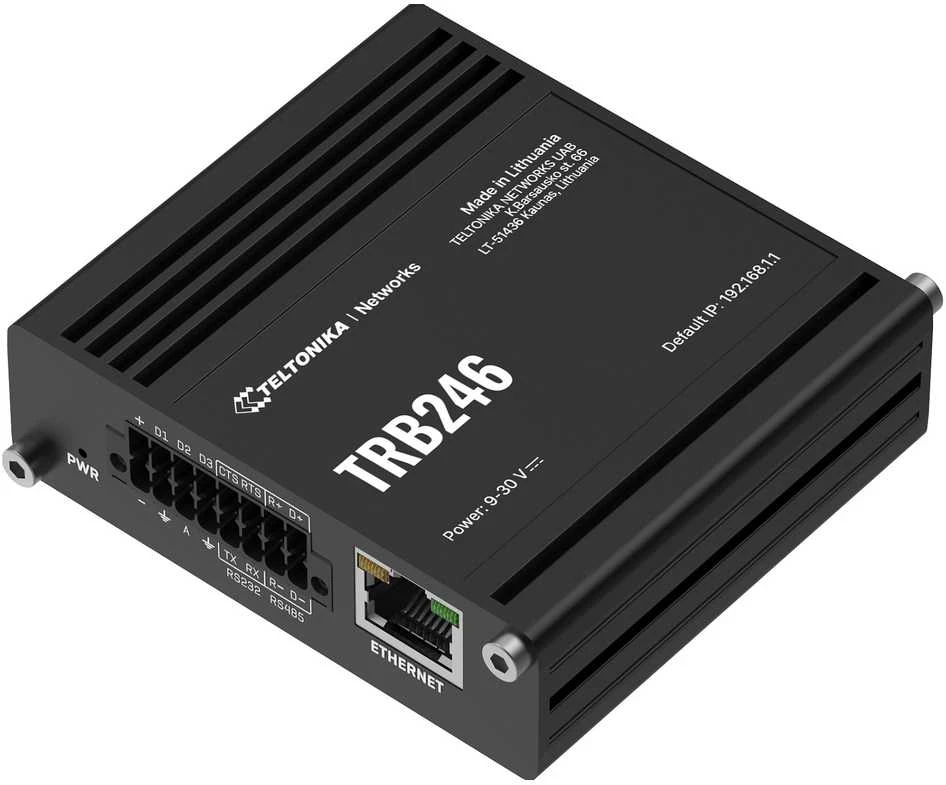 Maršrutizatorius Teltonika LTE Cat 4 Gateway | TRB246 | 10/100 Mbit/s | Ethernet LAN (RJ-45) jungtys 1 | Tinklelio atramos Nr. | MU-MiMO Nr. | 2G/3G/4G