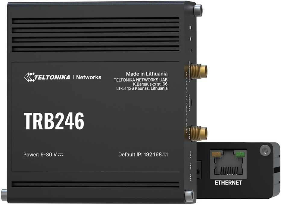 Maršrutizatorius Teltonika LTE Cat 4 Gateway | TRB246 | 10/100 Mbit/s | Ethernet LAN (RJ-45) jungtys 1 | Tinklelio atramos Nr. | MU-MiMO Nr. | 2G/3G/4G