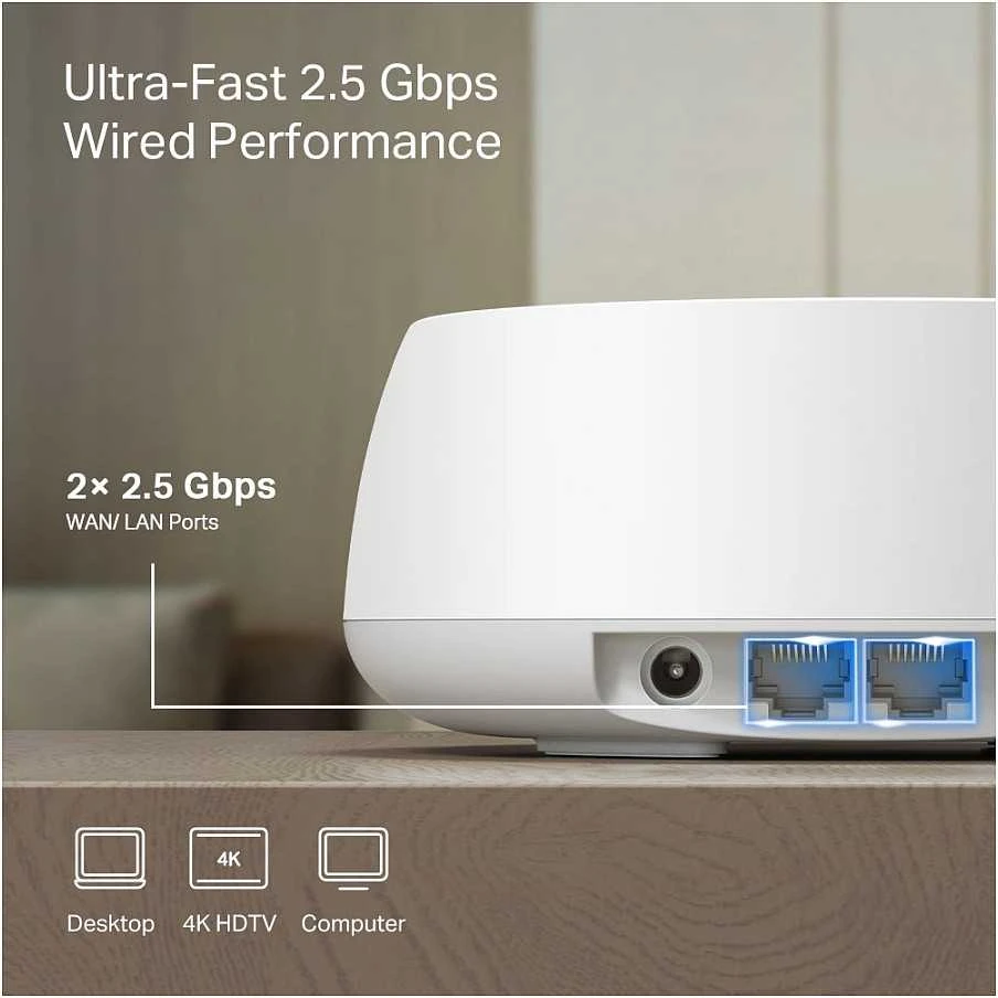 Maršrutizatorius TP-LINK | BE3600 viso namo tinklelio „Wi-Fi 7“ sistema | „Deco BE25“ (3 vnt. pakuotė) | 802.11be | 2882 Mb/s | Ethernet LAN (RJ-45) jungtys 1 | Tinklo palaikymas: Taip | MU-MiMO: Ne | Nėra mobiliojo plačiajuosčio ryšio