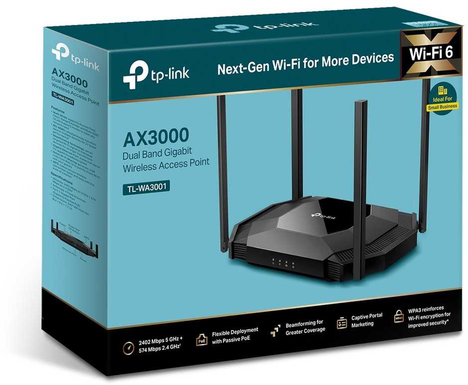 Maršrutizatorius Prieigos taškas TP-Link TL-WA3001 AX3000 Gigabit Wi-Fi 6
