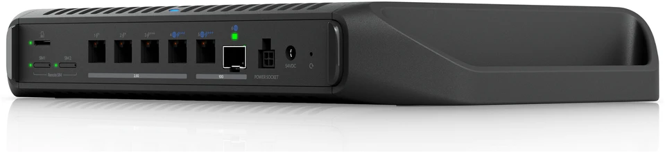 Maršrutizatorius Galingas „Ubiquiti“ kelių WAN „UniFi“ debesies šliuzas su nuotolinio SIM palaikymo funkcija, turintis 10 GbE, 2,5 GbE „PoE+“ ir 10 G „PoE++“ išvestį, „Micro SD“ atmintinę | „Ubiquiti“