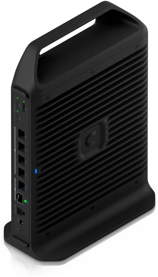 Maršrutizatorius Galingas „Ubiquiti“ kelių WAN „UniFi“ debesies šliuzas su nuotolinio SIM palaikymo funkcija, turintis 10 GbE, 2,5 GbE „PoE+“ ir 10 G „PoE++“ išvestį, „Micro SD“ atmintinę | „Ubiquiti“