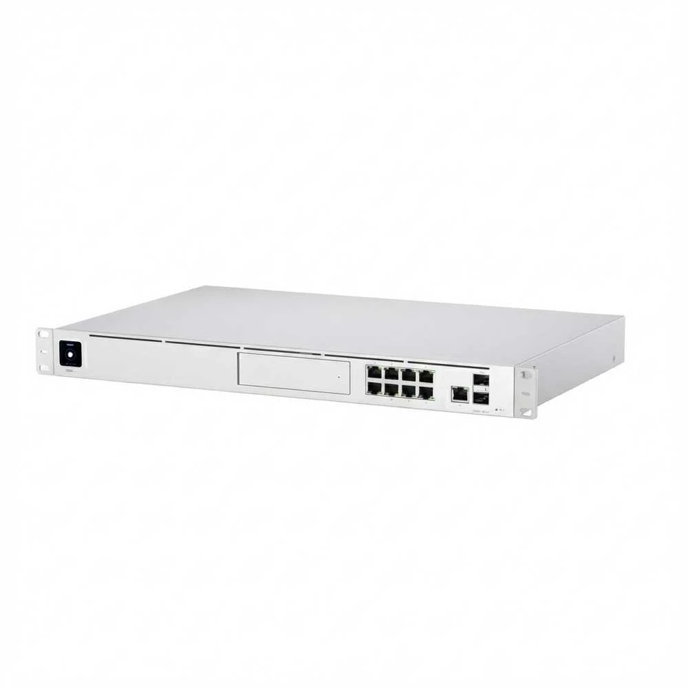 Šakotuvas UBIQUITI UDM-PRO UNIFI DREAM MACHINE 8 PORT SWITCH DAUGIŲ PROGRAMŲ SISTEMA SU 3,5 HDD IŠPLĖTIMU DUAL WAN 10G SFP+ IR 1G RJ45