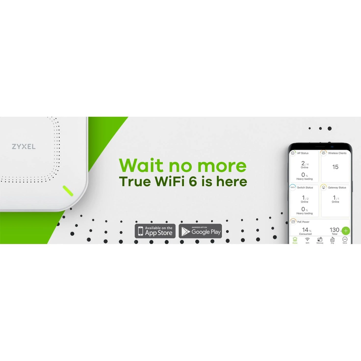 Maršrutizatorius ZYXEL NWA110 AX1800 2X2 MU-MIMO, POE+ (802.3AT), STANDALINIS / ŪKLAS DEBESIS TVARDOMAS, ĮSKAITANT MAITINIMO ADAPTERĮ