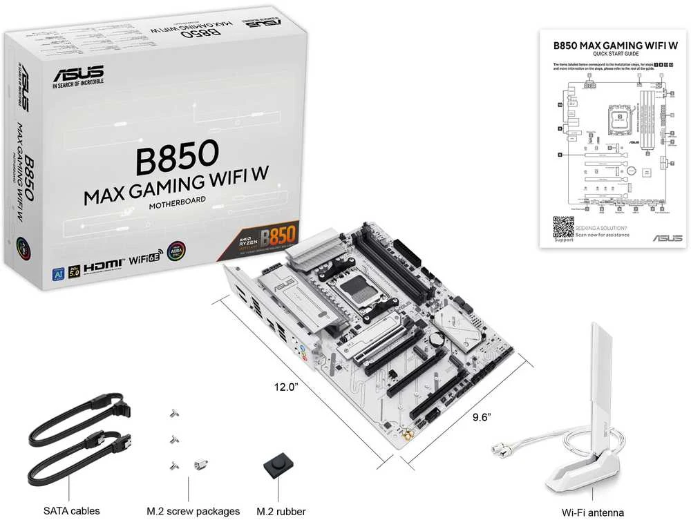 Pagrindinė plokštė ASUS B850 MAX GAMING WIFI W AMD B850 Socket AM5 ATX