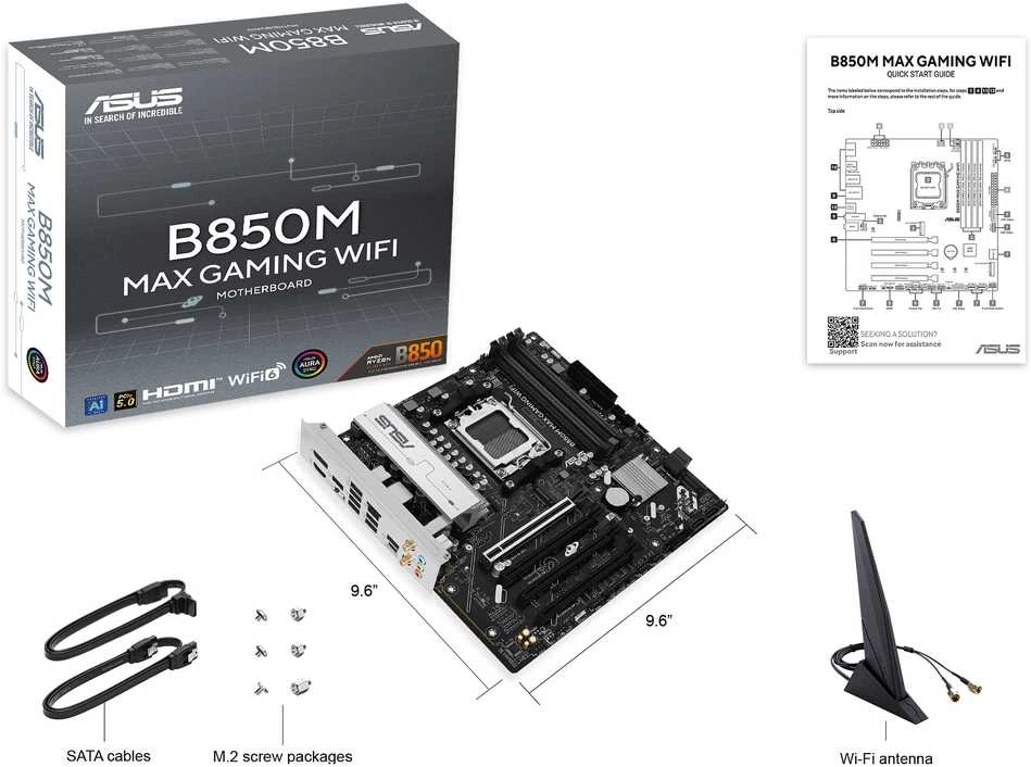 Pagrindinė plokštė ASUS B850M MAX GAMING WIFI