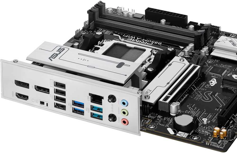 Pagrindinė plokštė Asus PRIME B850M-A WIFI | Procesorių šeima AMD | Procesoriaus lizdas AM5 | DDR5 | Palaikomos kietojo disko sąsajos SATA, M.2 | SATA jungčių skaičius 4