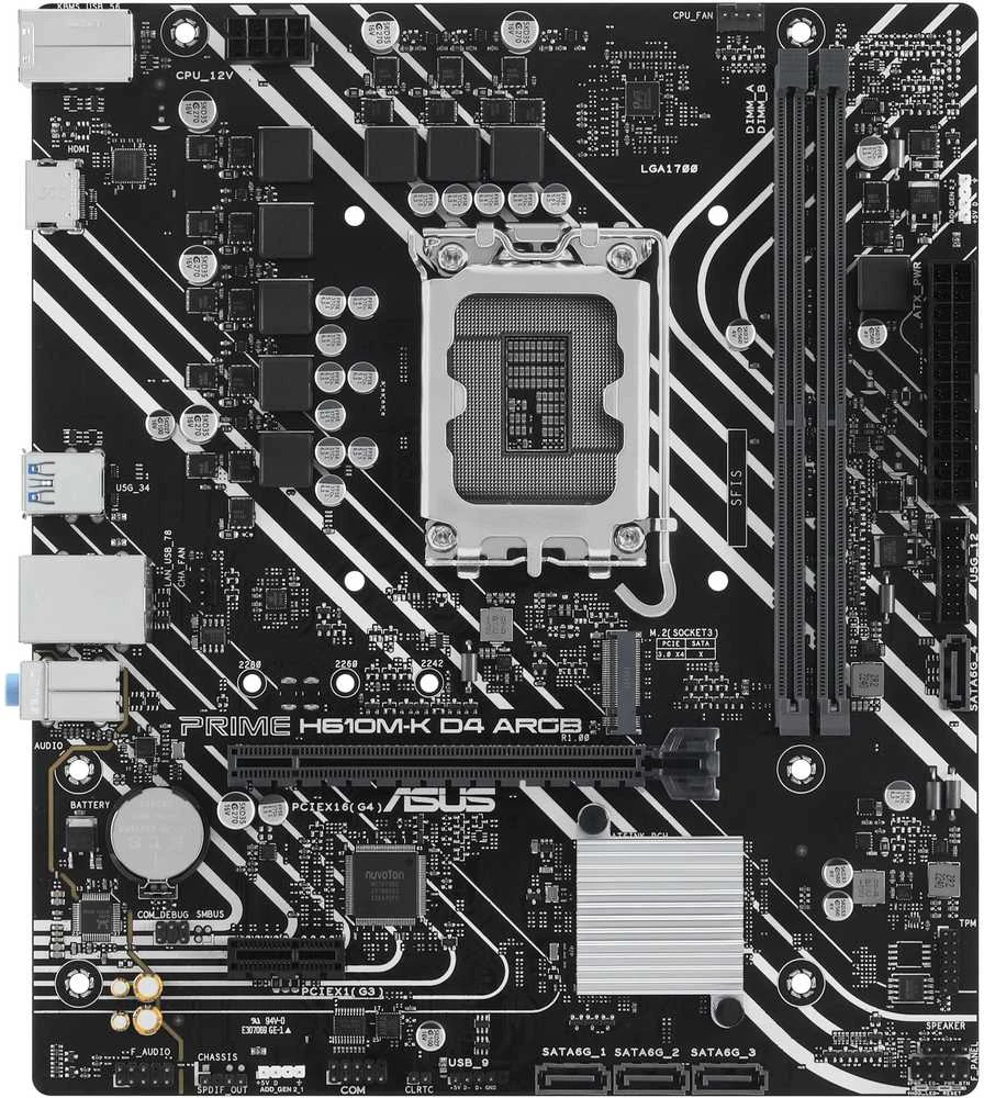 Pagrindinė plokštė MB ASUS PRIME H610M-K D4 ARGB (Intel.1700.DDR4.mATX)