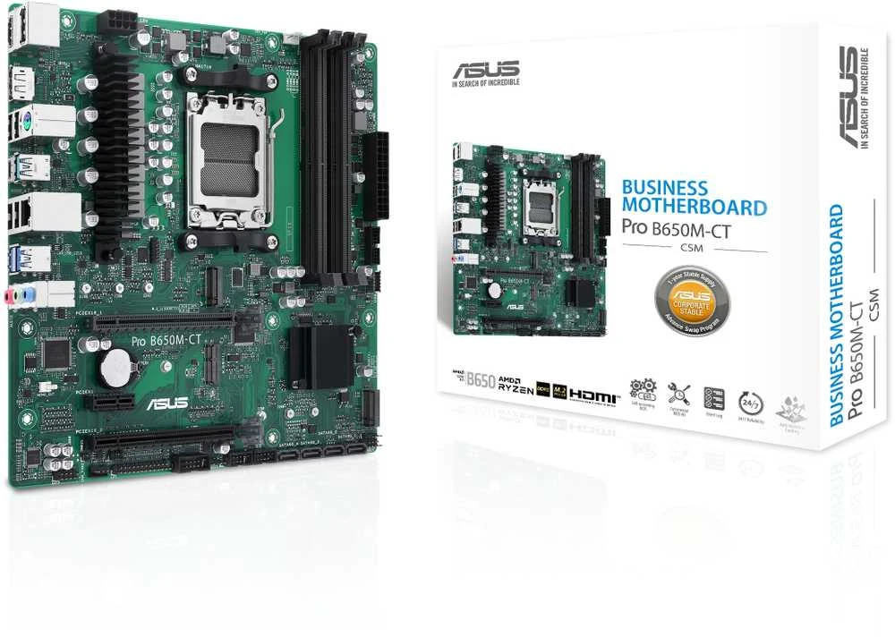 ASUS PRO B650M-CT-CSM, AMD B650 pagrindinė plokštė, AM5 lizdas, DDR5