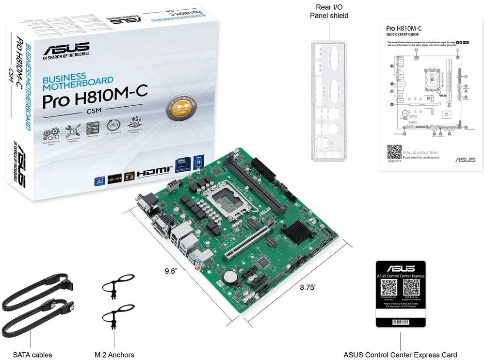 Pagrindinė plokštė ASUS PRO H810M-C-CSM LGA1851 micro-ATX