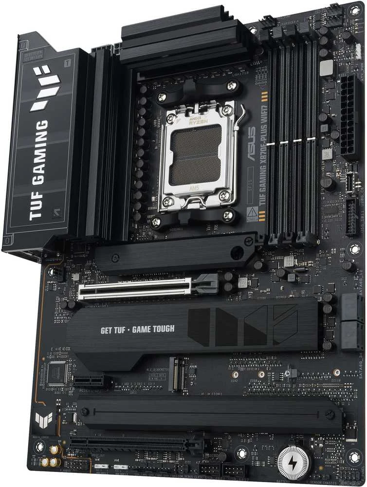 ASUS TUF GAMING X870E-PLUS WIFI7 AMD AM5 ATX pagrindinė plokštė 4xDDR5 PCIe 5.0 x16 4xM.2 1xHDMI 2xSATA