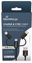 MediaRange 3-in-1 kabelis micro USB, USB-C ir Lightning