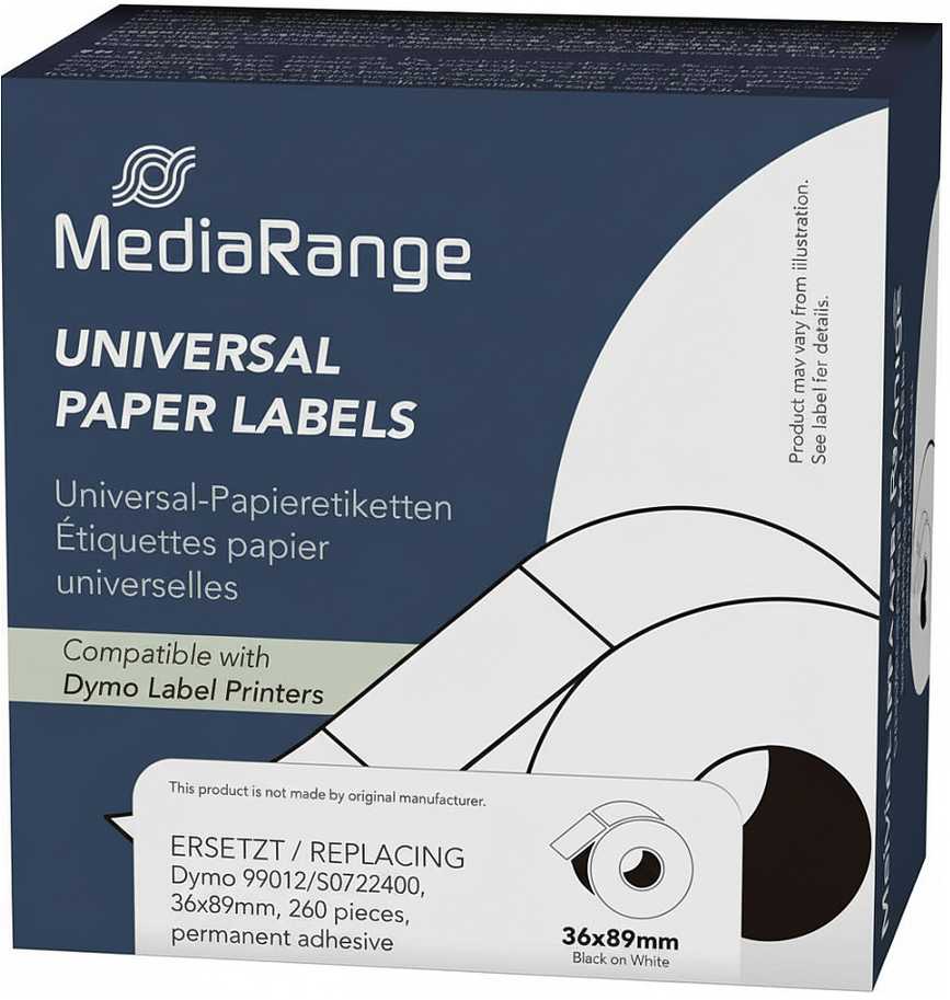 MediaRange ge taśma drukarska 36x89mm juoda-balta Dymo 99012/S0722400 260Stk