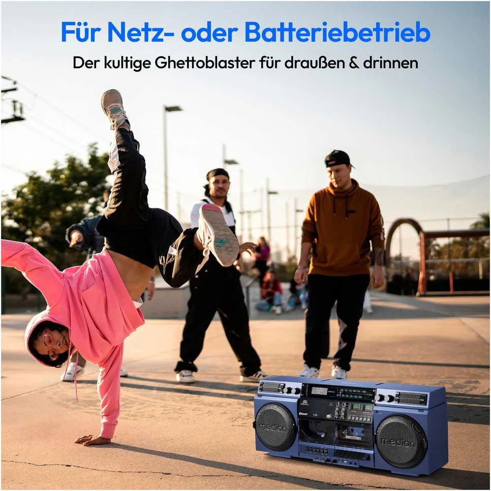 Medion LIFE® P66538 Retro-Boombox blau