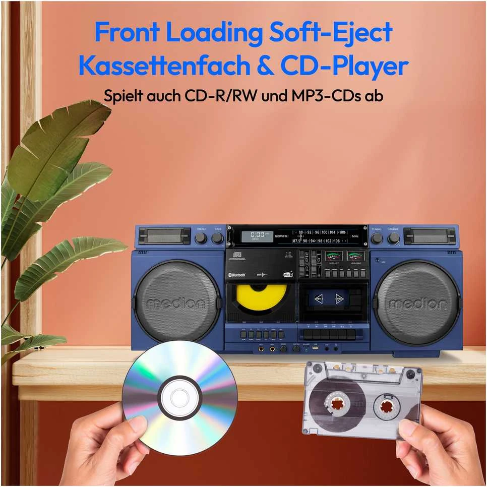 Medion LIFE® P66538 Retro-Boombox blau