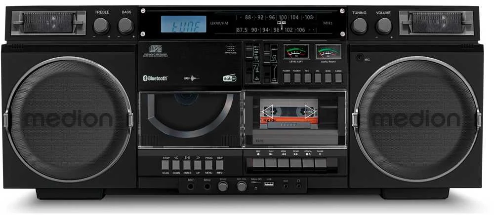 Medion LIFE P66538 Retro-Boombox juodas