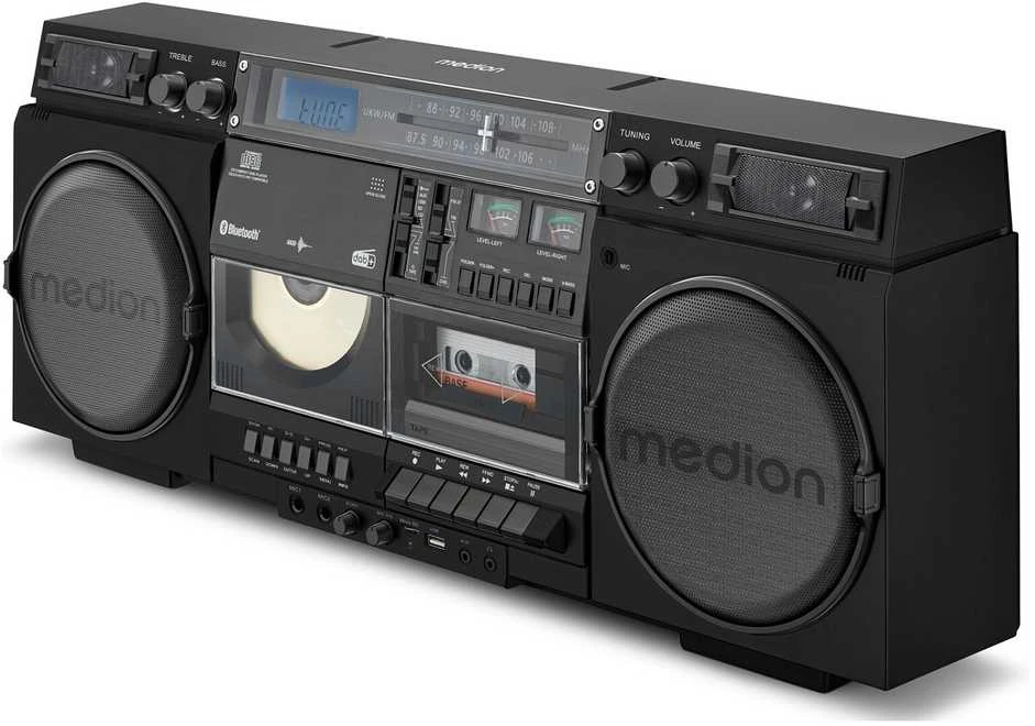 Medion LIFE P66538 Retro-Boombox juodas