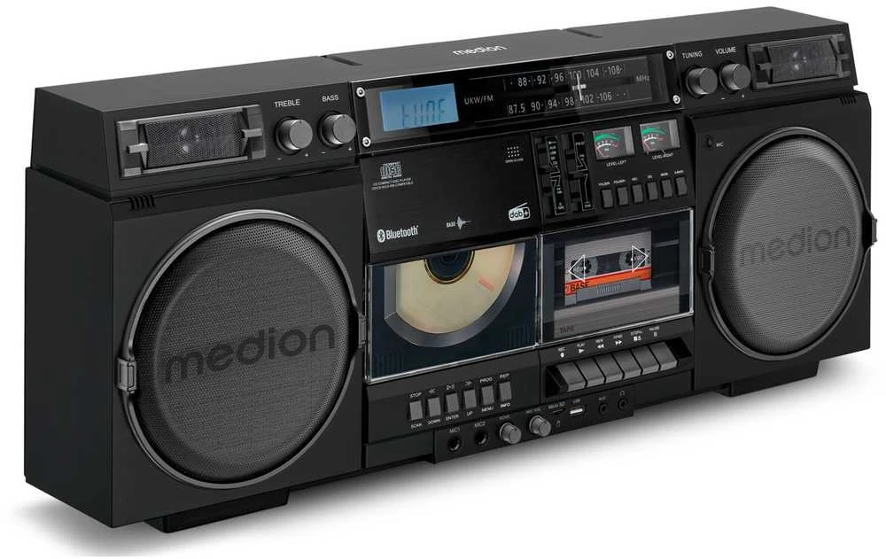 Medion LIFE P66538 Retro-Boombox juodas