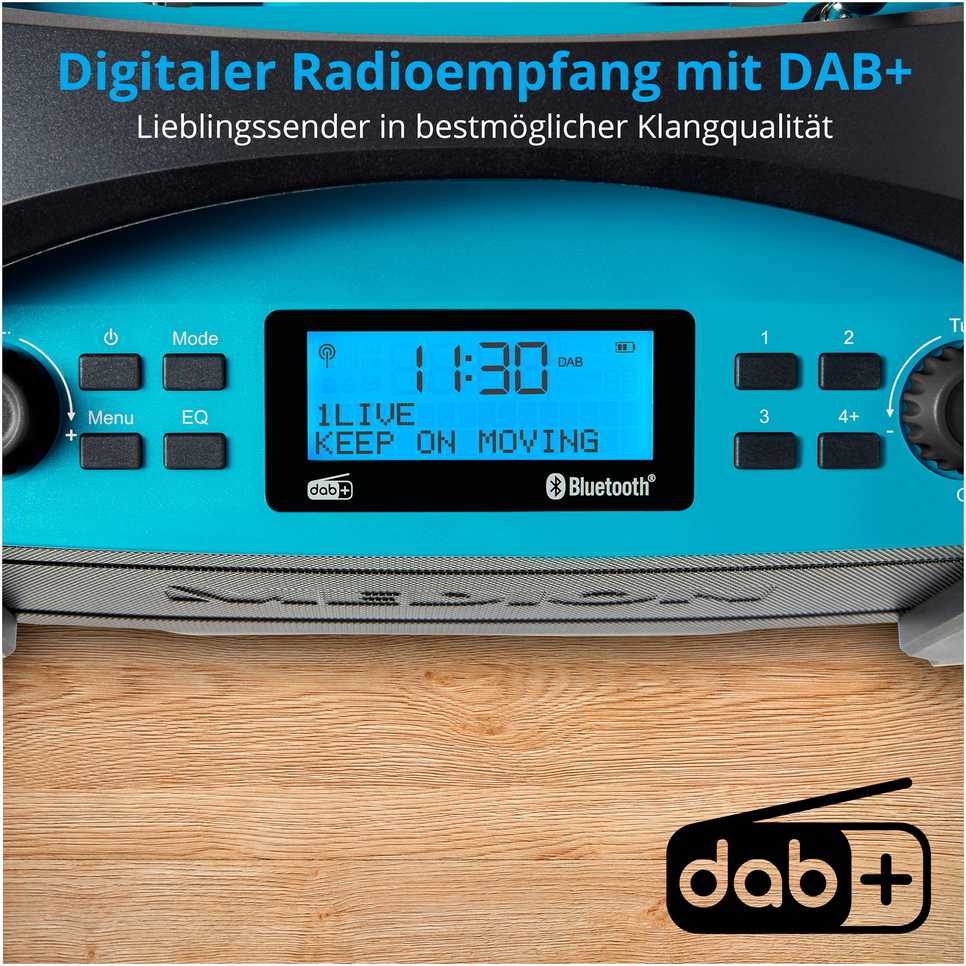 Medion MD 43320 DAB+ Baustellen-Radio blau / juodas