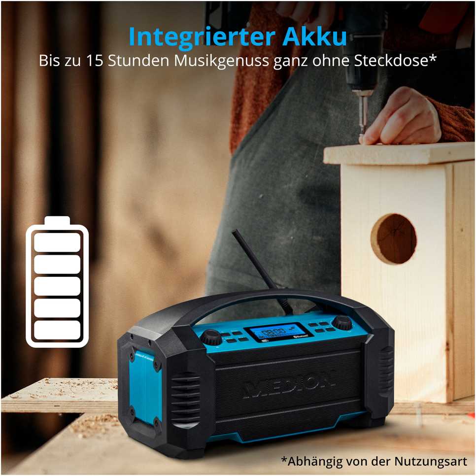 Medion MD 43320 DAB+ Baustellen-Radio blau / juodas