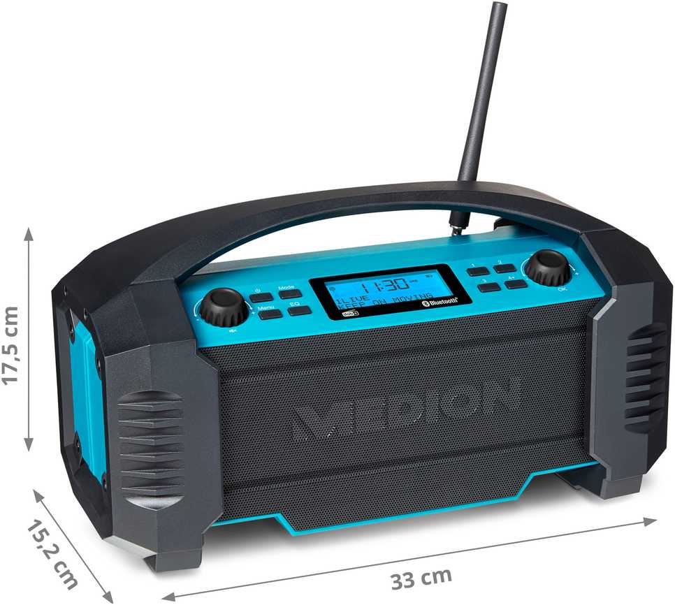 Medion MD 43320 DAB+ Baustellen-Radio blau / juodas