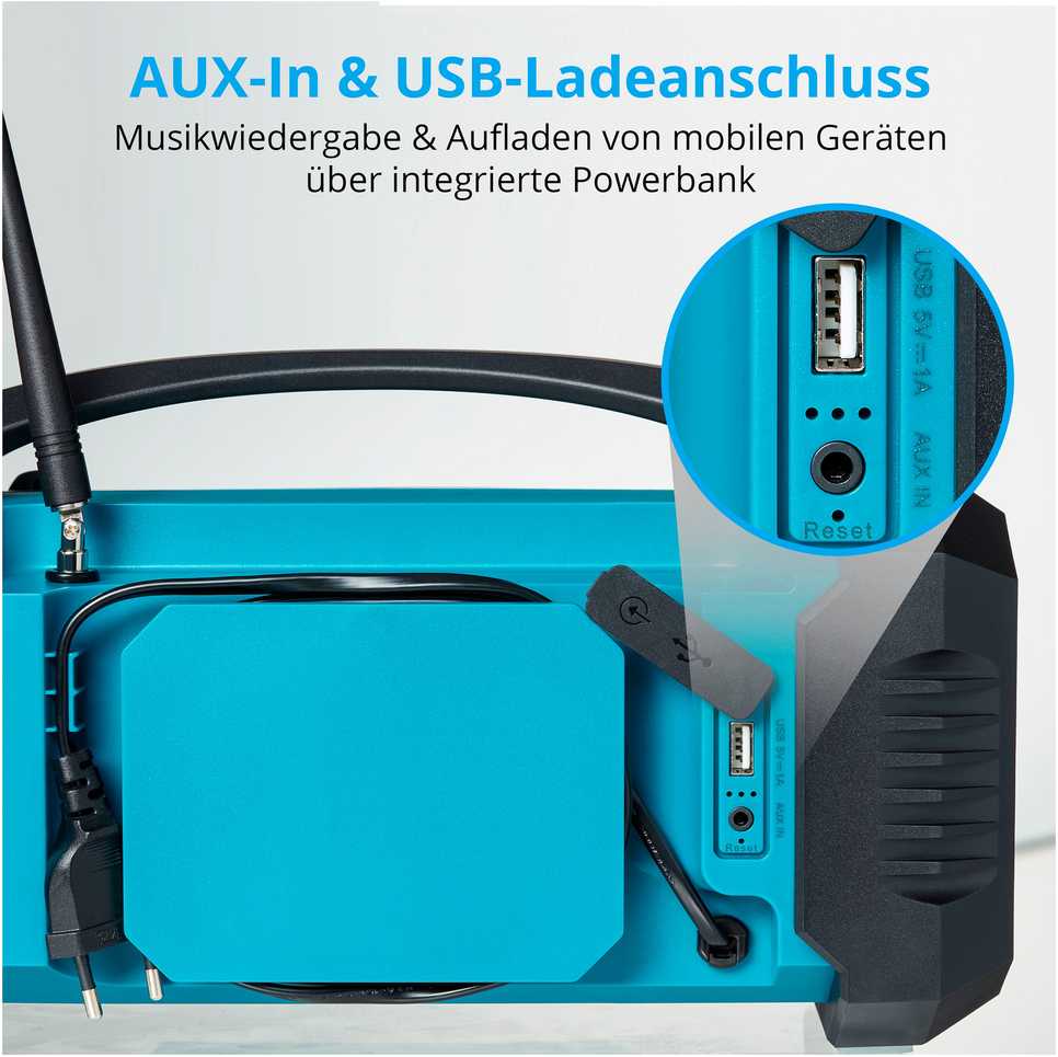 Medion MD 43320 DAB+ Baustellen-Radio blau / juodas