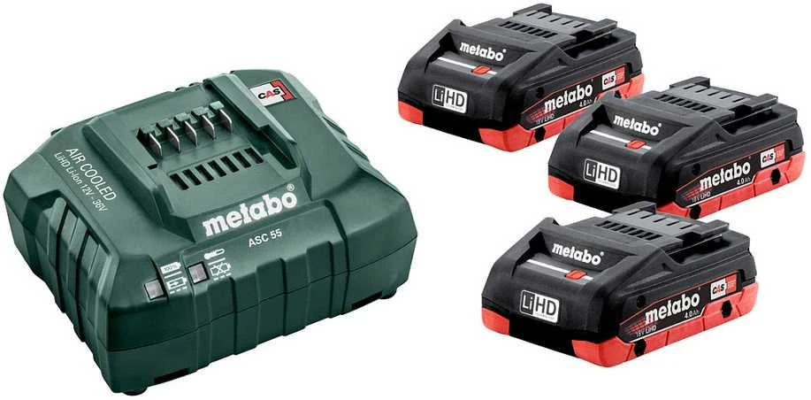 Metabo įkroviklio ir 3 akumuliatorių rinkinys