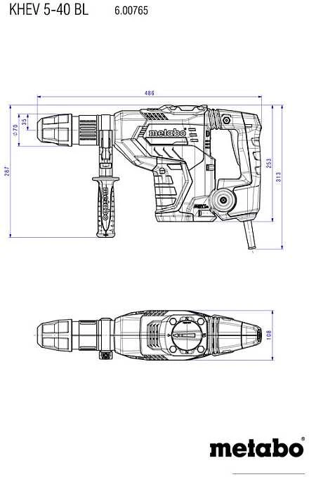 Perforatorius SDS max KHEV 5 - 40 BL 8,3kg 8,7 J, Metabo