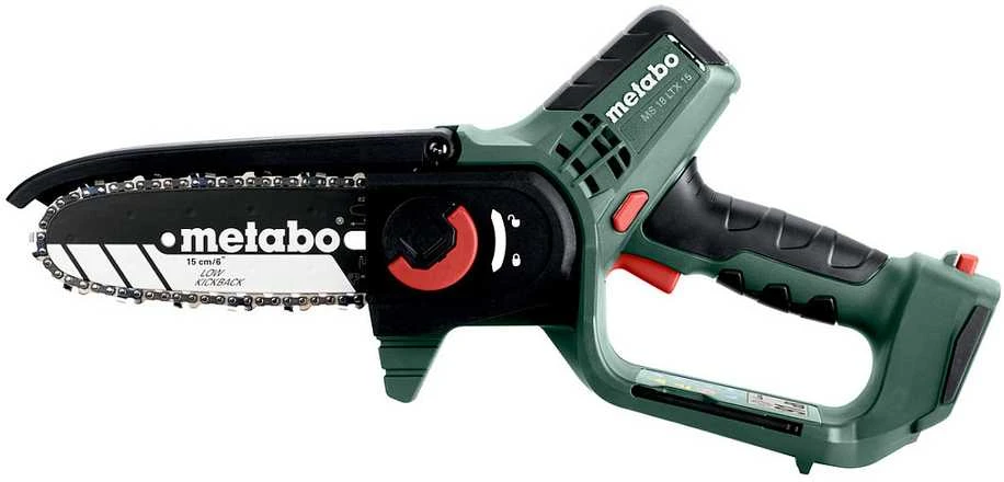 Šakų genėjimo grandininis pjūklas Metabo MS 18 LTX 15; 18 V; 1x2,0 Ah akum.; 15 cm juosta