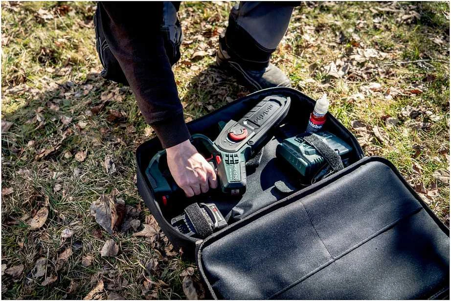 Šakų genėjimo grandininis pjūklas Metabo MS 18 LTX 15; 18 V; 1x2,0 Ah akum.; 15 cm juosta