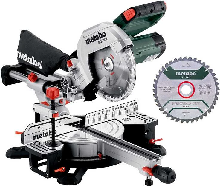 Skersinio pjovimo staklės Metabo KGS 216 M + papildomas pjovimo diskas (613216900) 1500W