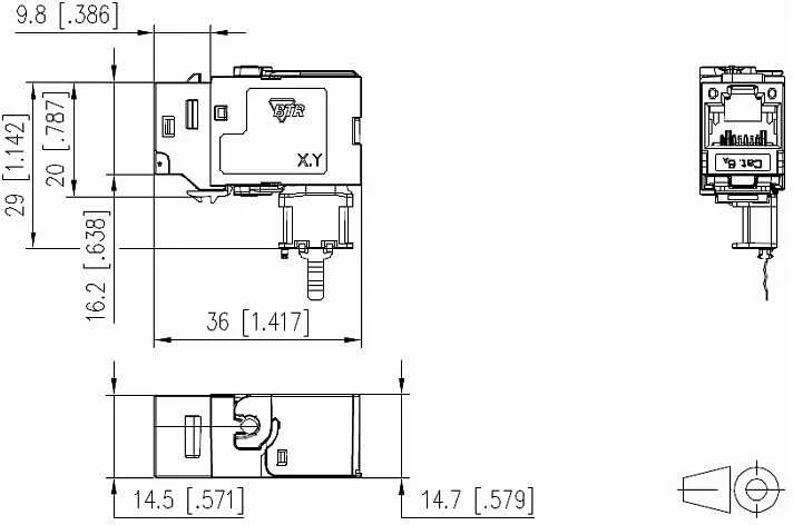 METZ CONNECT C6Amodul K 270° Jack - Keystone