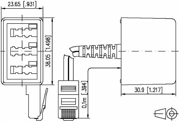 METZ CONNECT UAE adapteris su 0,1 m ilgiu WE 8 - NFN