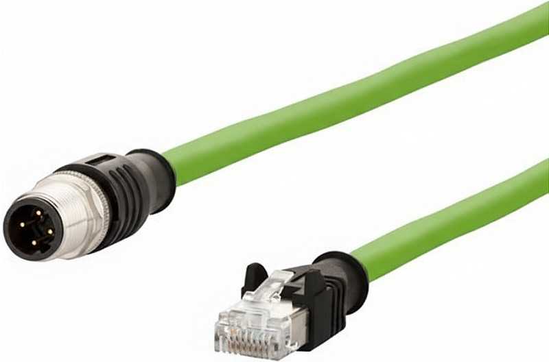 Metz METZ CONNECT M12 kištukas-RJ45 kištukas, 4 kontaktų RJ45, D kodavimas, 5 m ilgio