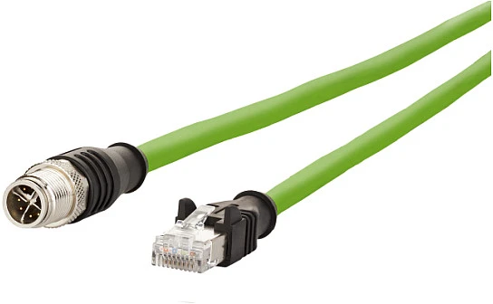 Metz Connect Metz Kabelis połączeniowy CONNECT M12 męski-RJ45 męski, 8-biegunowy kodowany X, 1 m