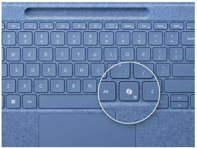 Microsoft Surface Pro 8/9/10/11/X 13" Flex dėklas-klaviatūra su rašikliu, vokiečių k. (QWERTZ) išdėstymas, mėlynos spalvos