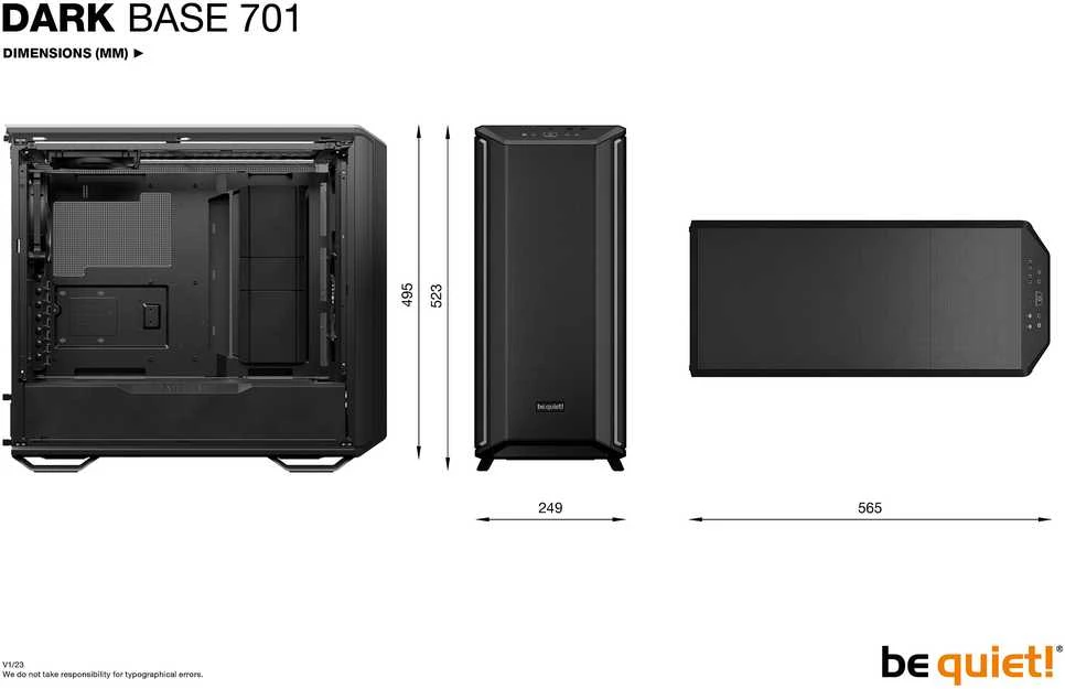Kompiuterio Korpusas - be quiet! Dark Base 701 Midi Tower Tempered Glass Juodas