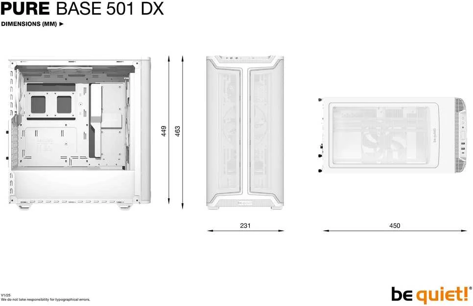LISTAN BE QUIET Pure Base 501 DX Baltas ARGB