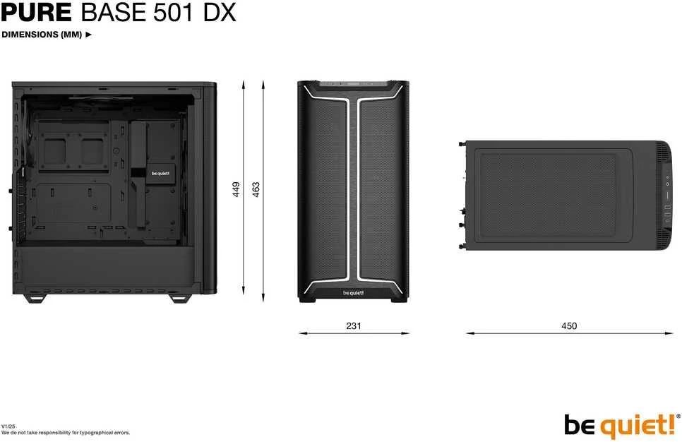 LISTAN BE QUIET Pure Base 501 DX Juodas ARGB