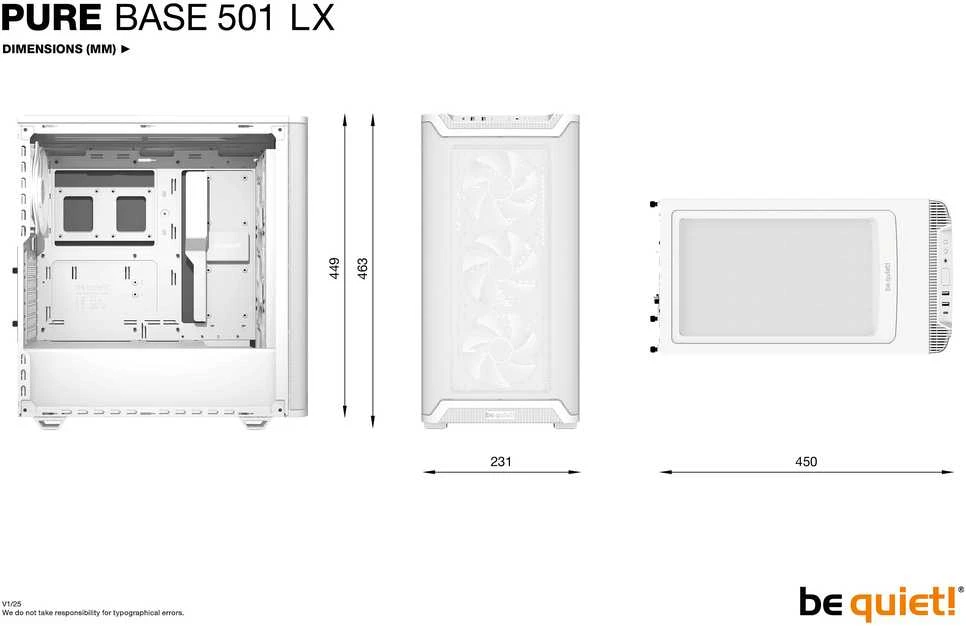 LISTAN BE QUIET Pure Base 501 LX Baltas ARGB