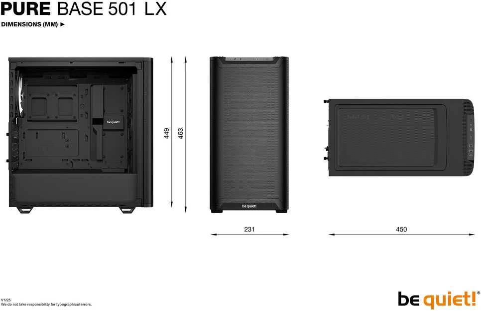 LISTAN BE QUIET Pure Base 501 LX Juodas ARGB