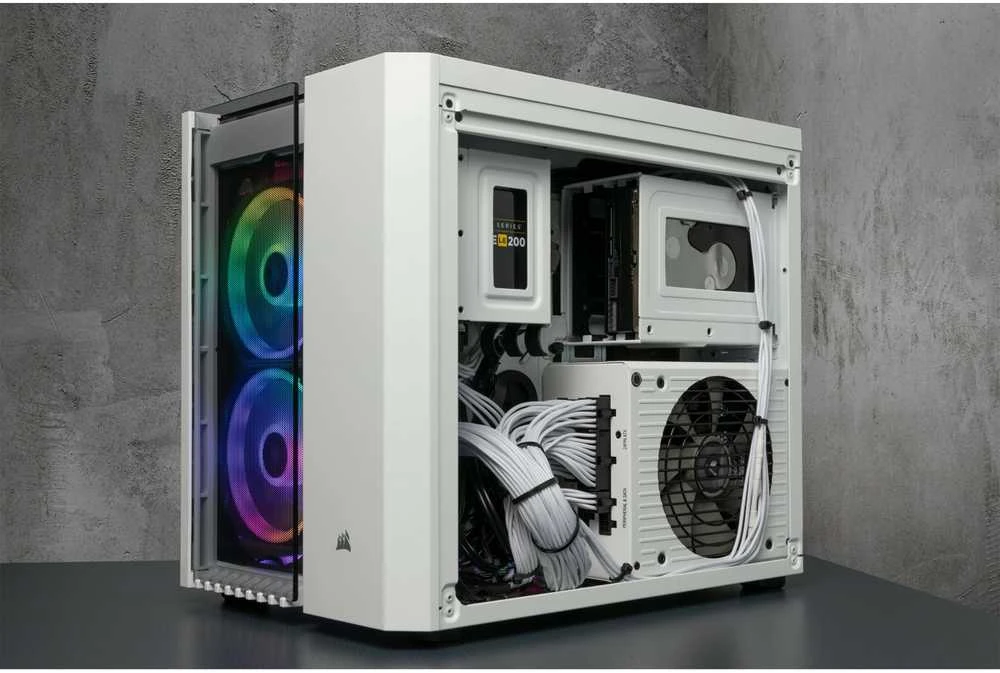 PC korpusas Corsair Crystal 280X RGB Micro-ATX, Baltas