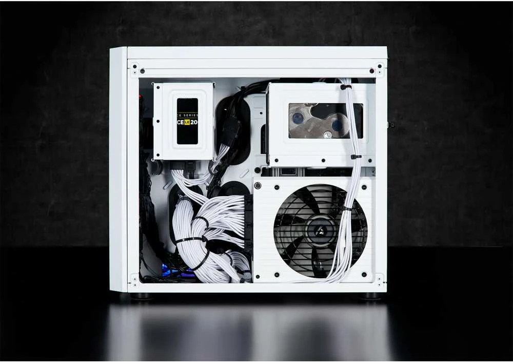 PC korpusas Corsair Crystal 280X RGB Micro-ATX, Baltas