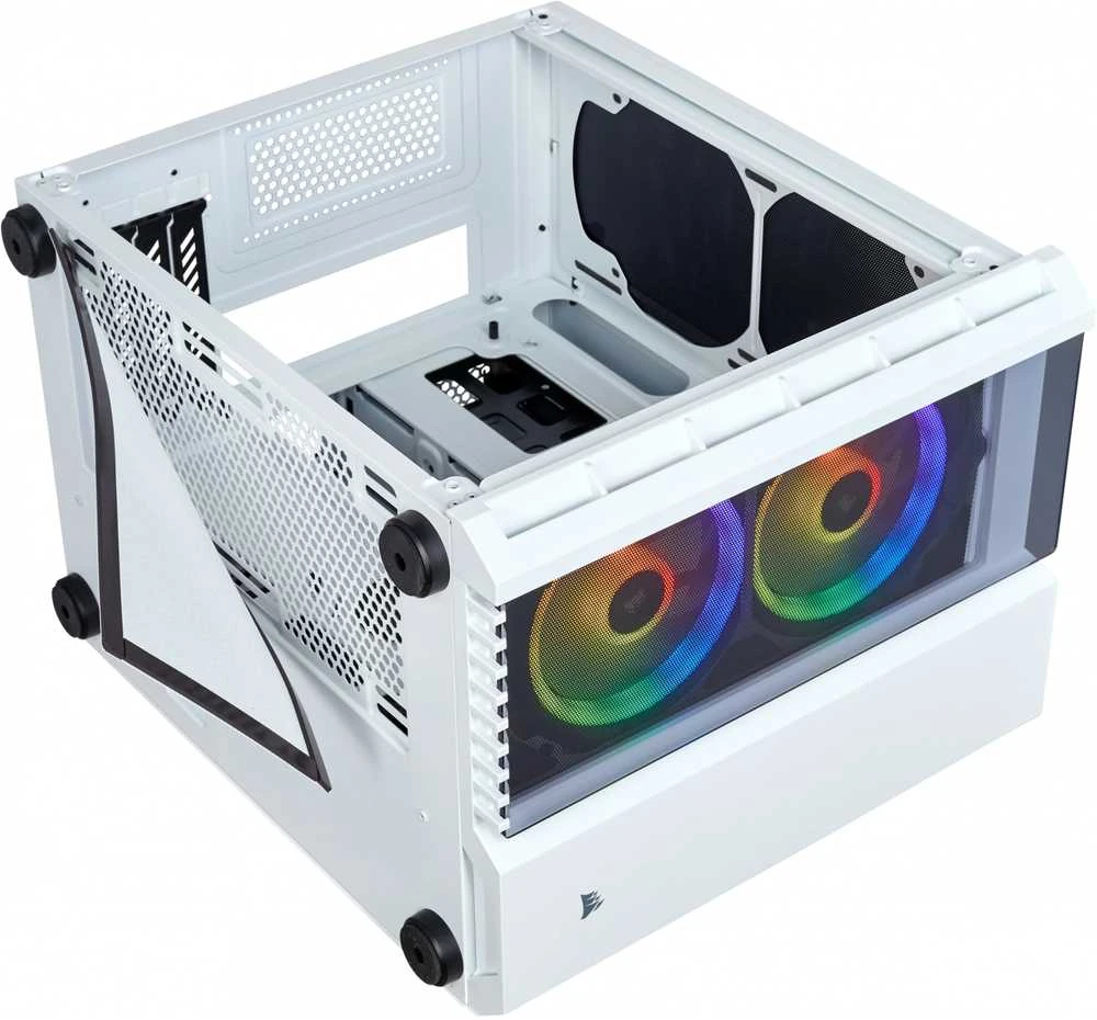 PC korpusas Corsair Crystal 280X RGB Micro-ATX, Baltas