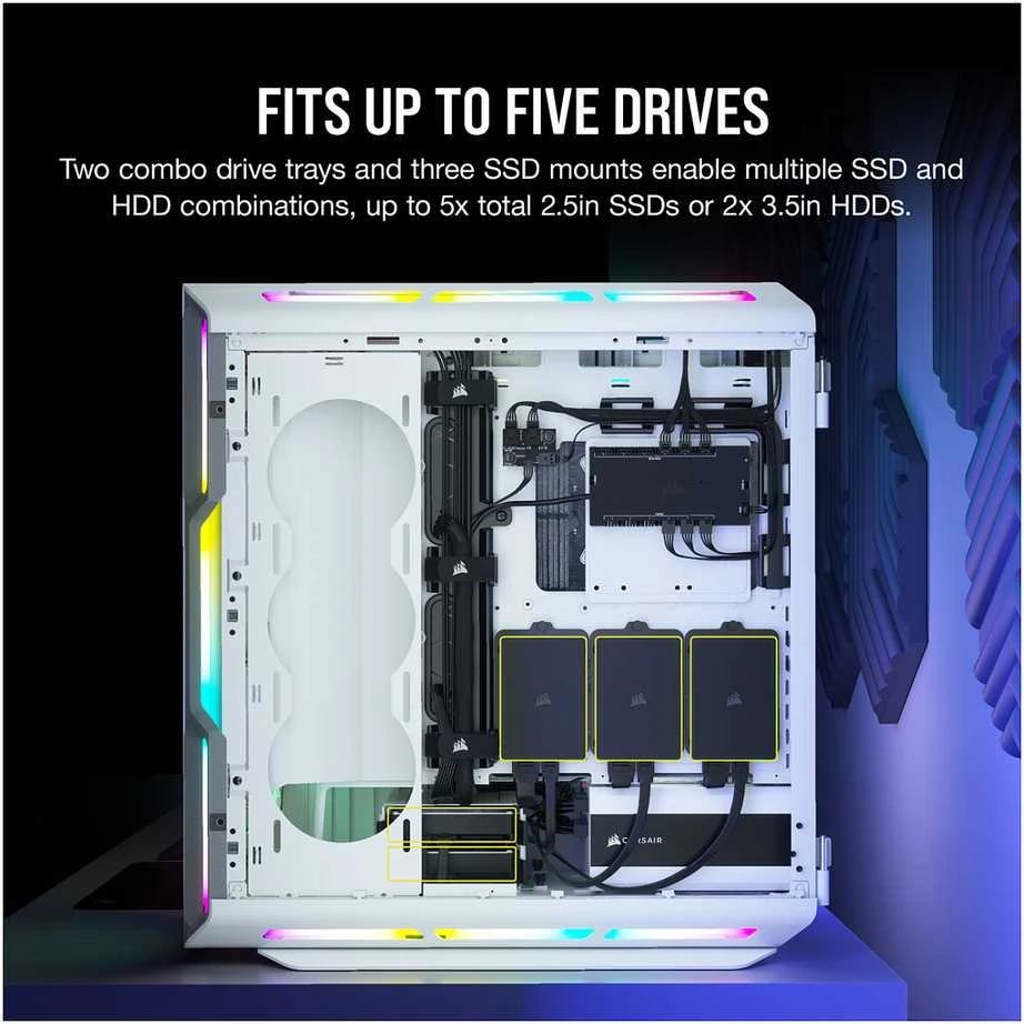 Corsair iCUE 5000T RGB grūdintas stiklas Baltas CC-9011231-WW
