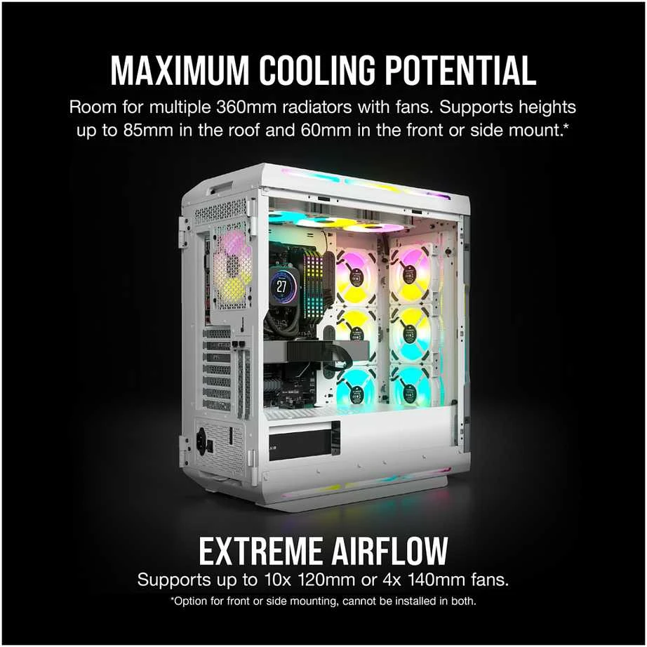 Corsair iCUE 5000T RGB grūdintas stiklas Baltas CC-9011231-WW