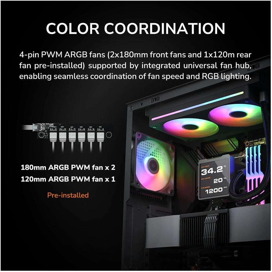 COUGAR CGR-5VA4B-RGB „Midi Tower“ Juoda